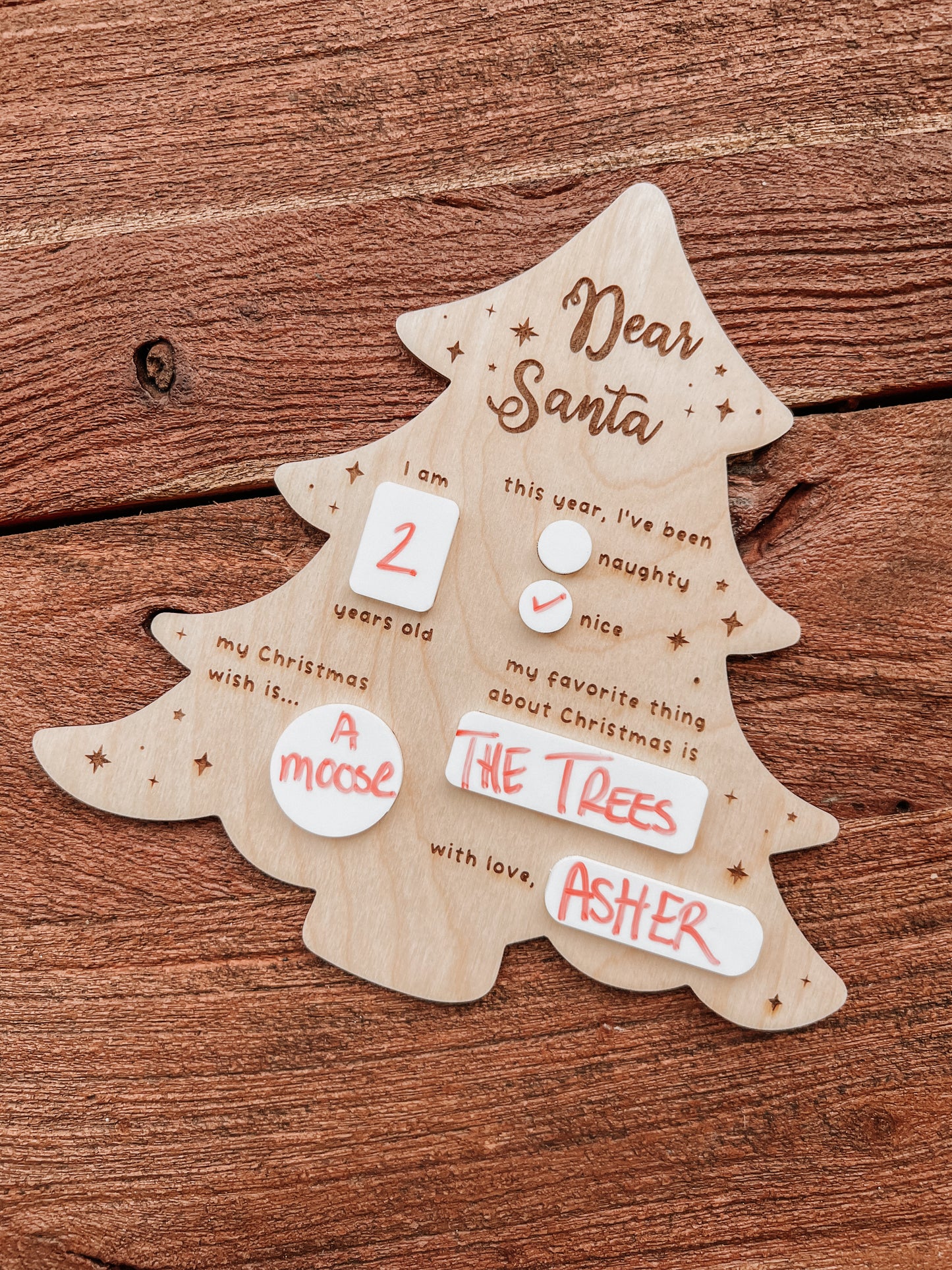 Dear Santa Dry Erase Board