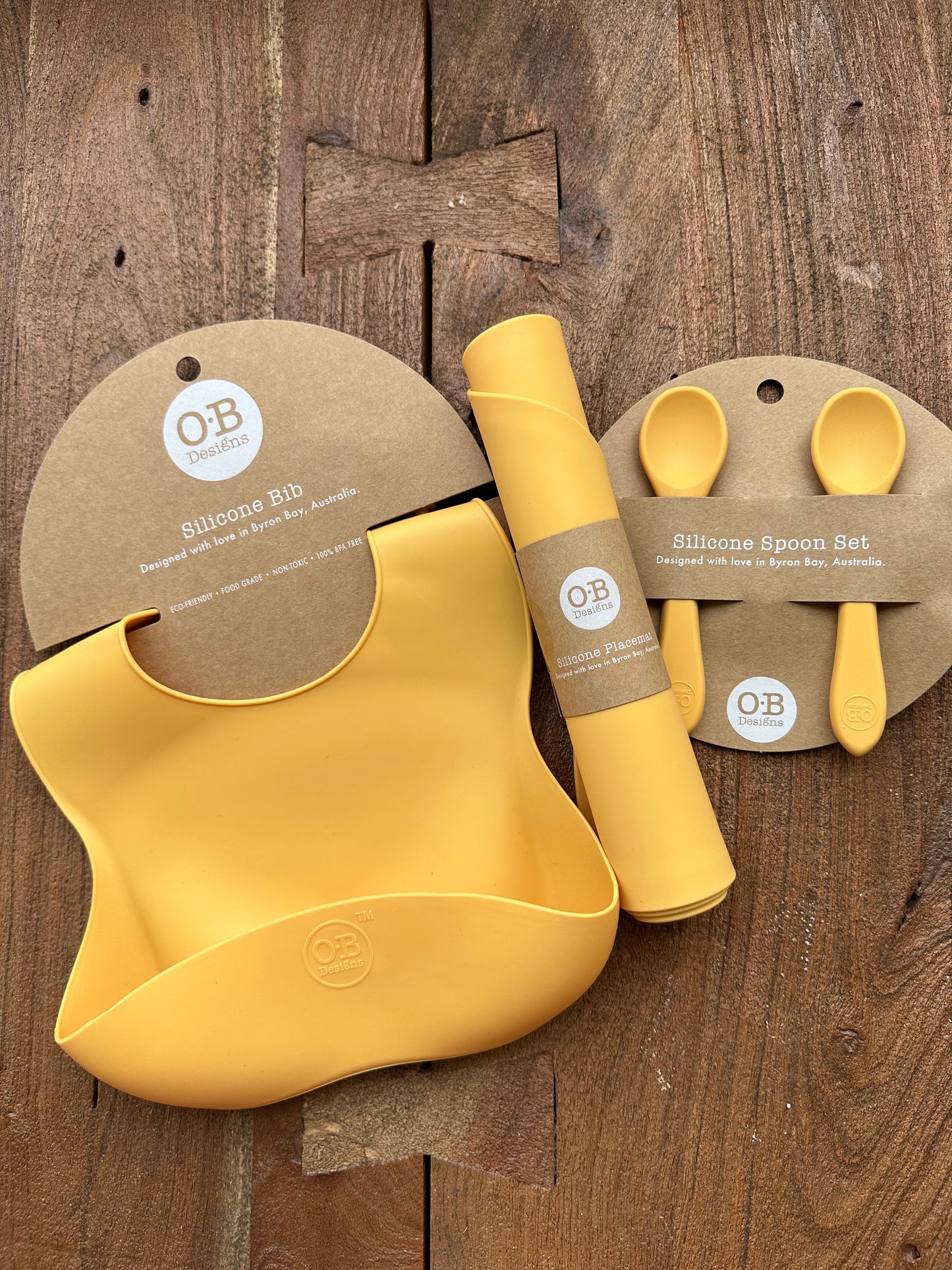 Engraved Baby Bib, Placemat, and Spoons Set