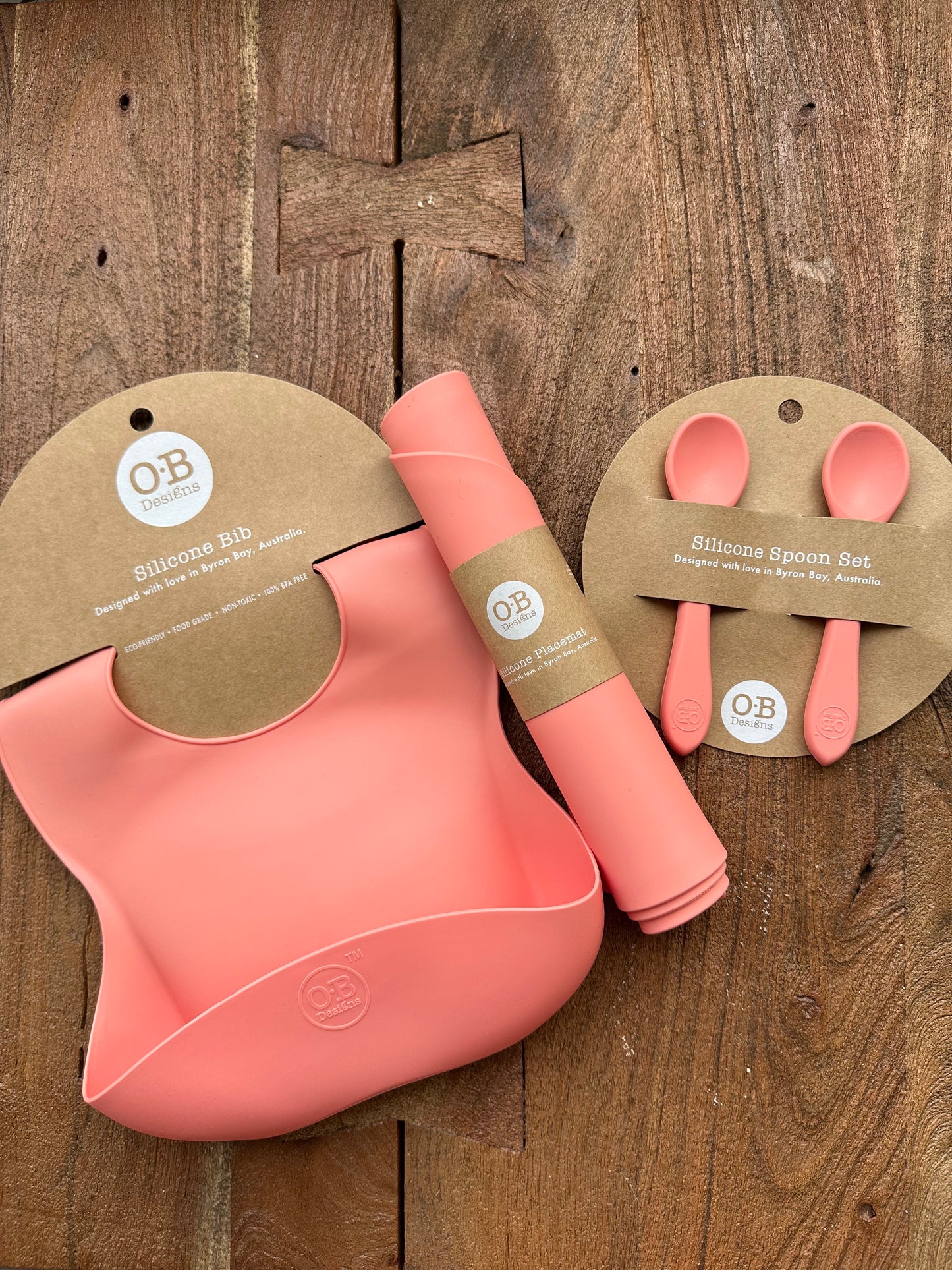 Engraved Baby Bib, Placemat, and Spoons Set