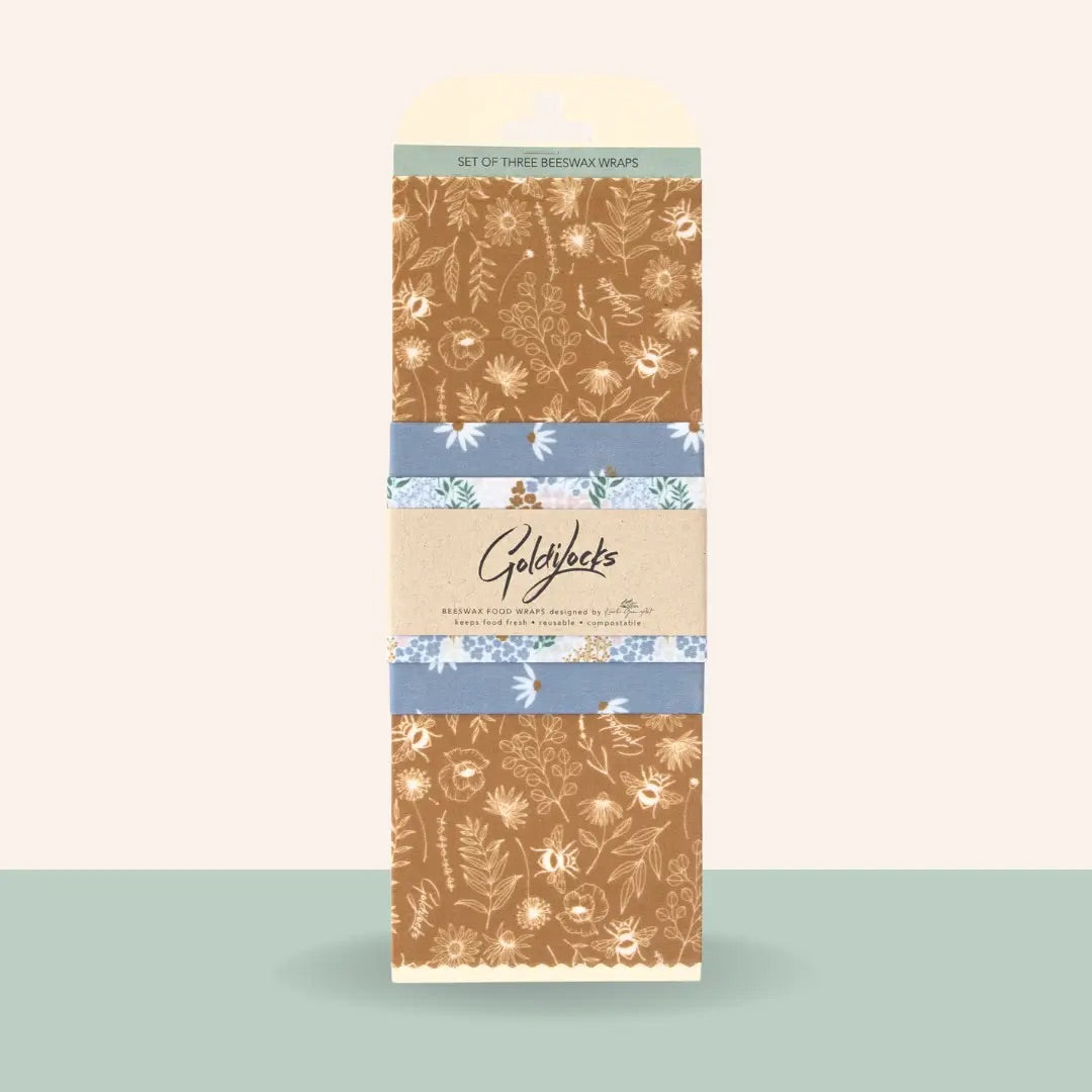 Reusable Food Beeswax Wraps Set of 3