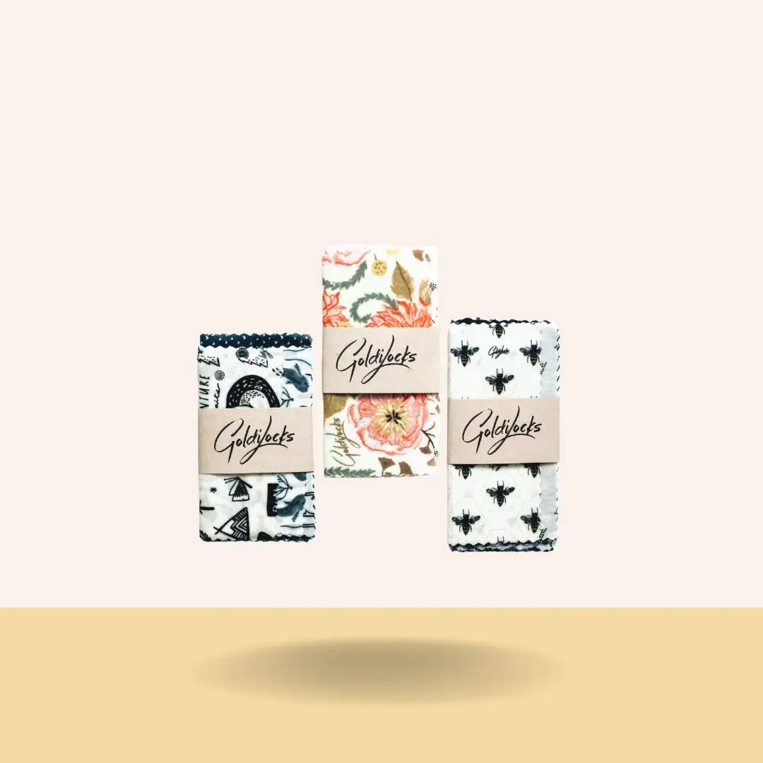 Reusable Food Beeswax Wraps Itsy Bitsy Bundle