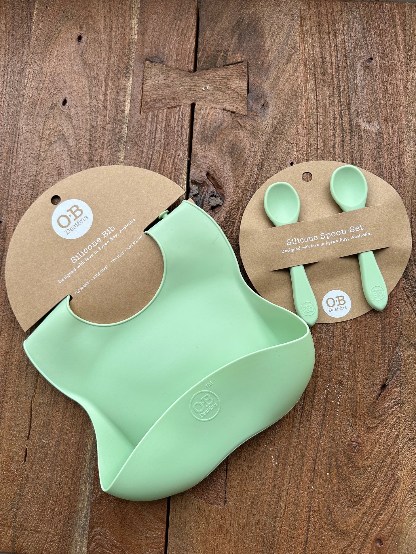 Engraved Baby Bib, Placemat, and Spoons Set